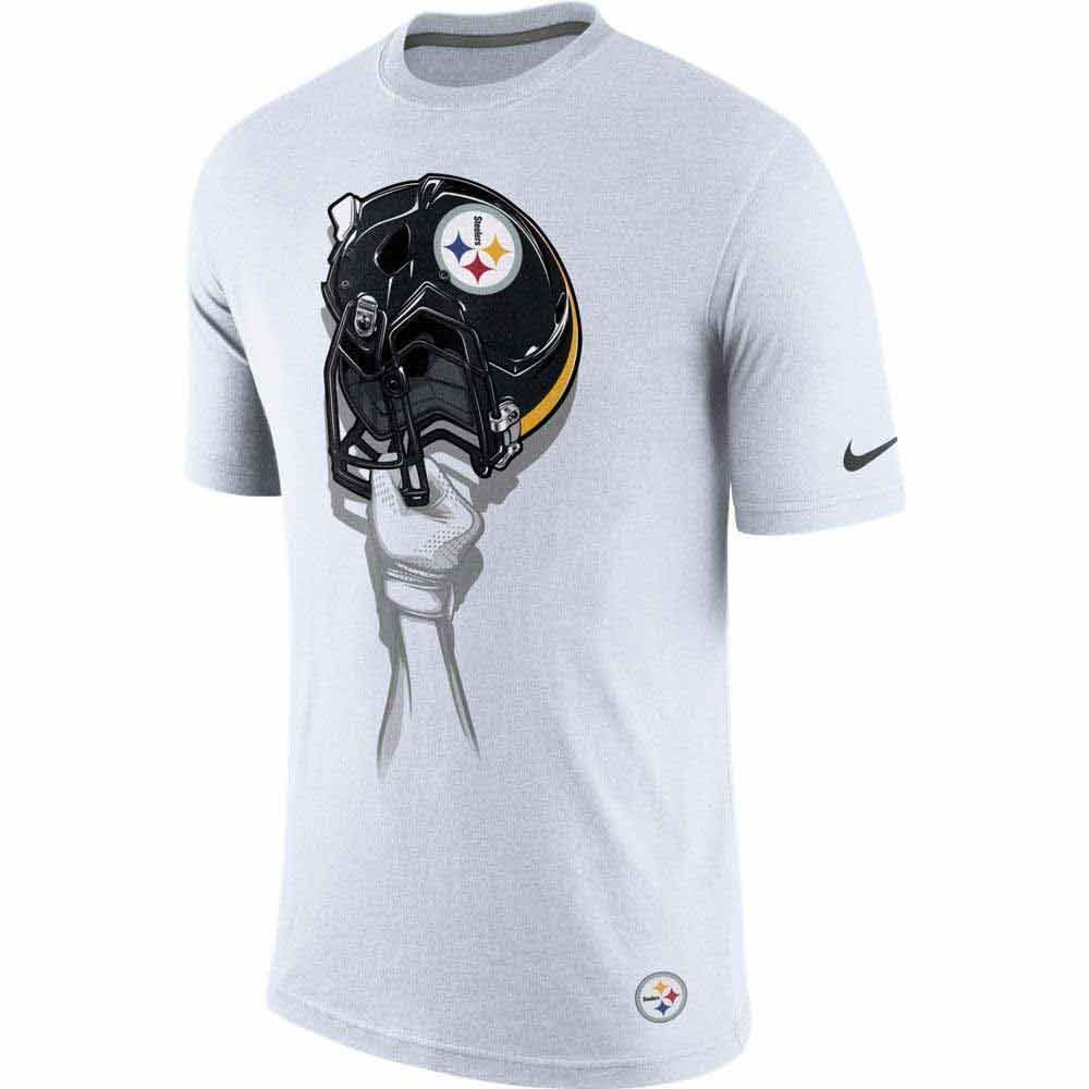 Pittsburgh Steelers Nike Tri 15 Helmet Short Sleeve T-Shirt - White