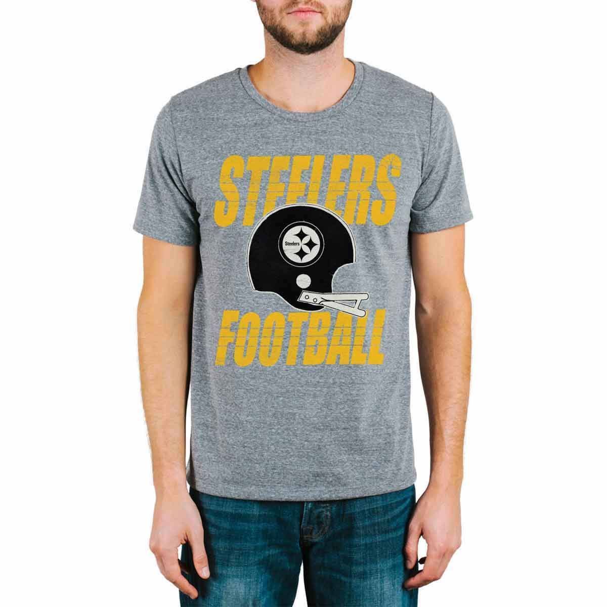 Pittsburgh Steelers Touchdown Short Sleeve T-Shirt - Grey