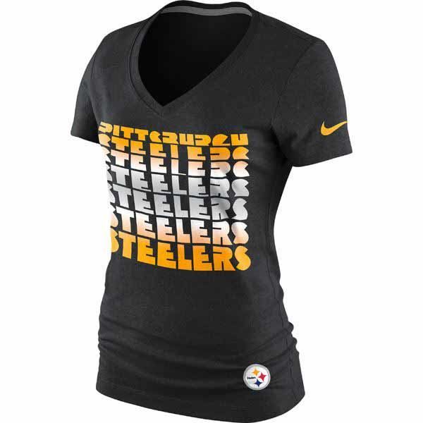 Pittsburgh Steelers Women's Blockbuster V-Neck T-Shirt