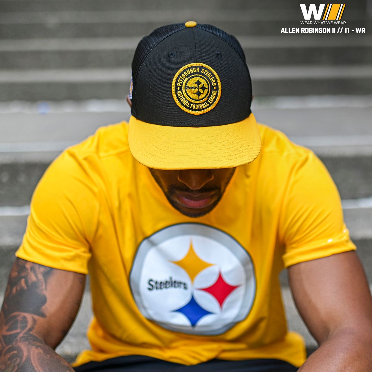 Pittsburgh Steelers New Era 9FIFTY Low Profile Pinwheel Mesh 2023 Sideline Hat