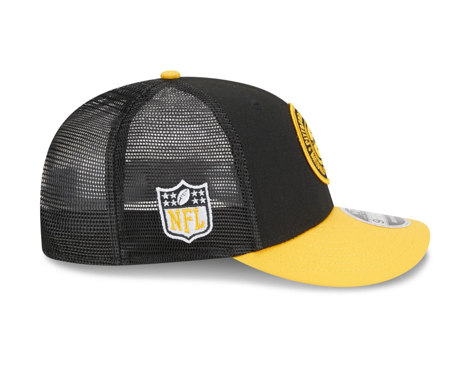 Pittsburgh Steelers New Era 9FIFTY Low Profile Pinwheel Mesh 2023 Sideline Hat 7 Pittsburgh Steelers New Era 9FIFTY Low Profile Pinwheel Mesh 2023 Sideline Hat