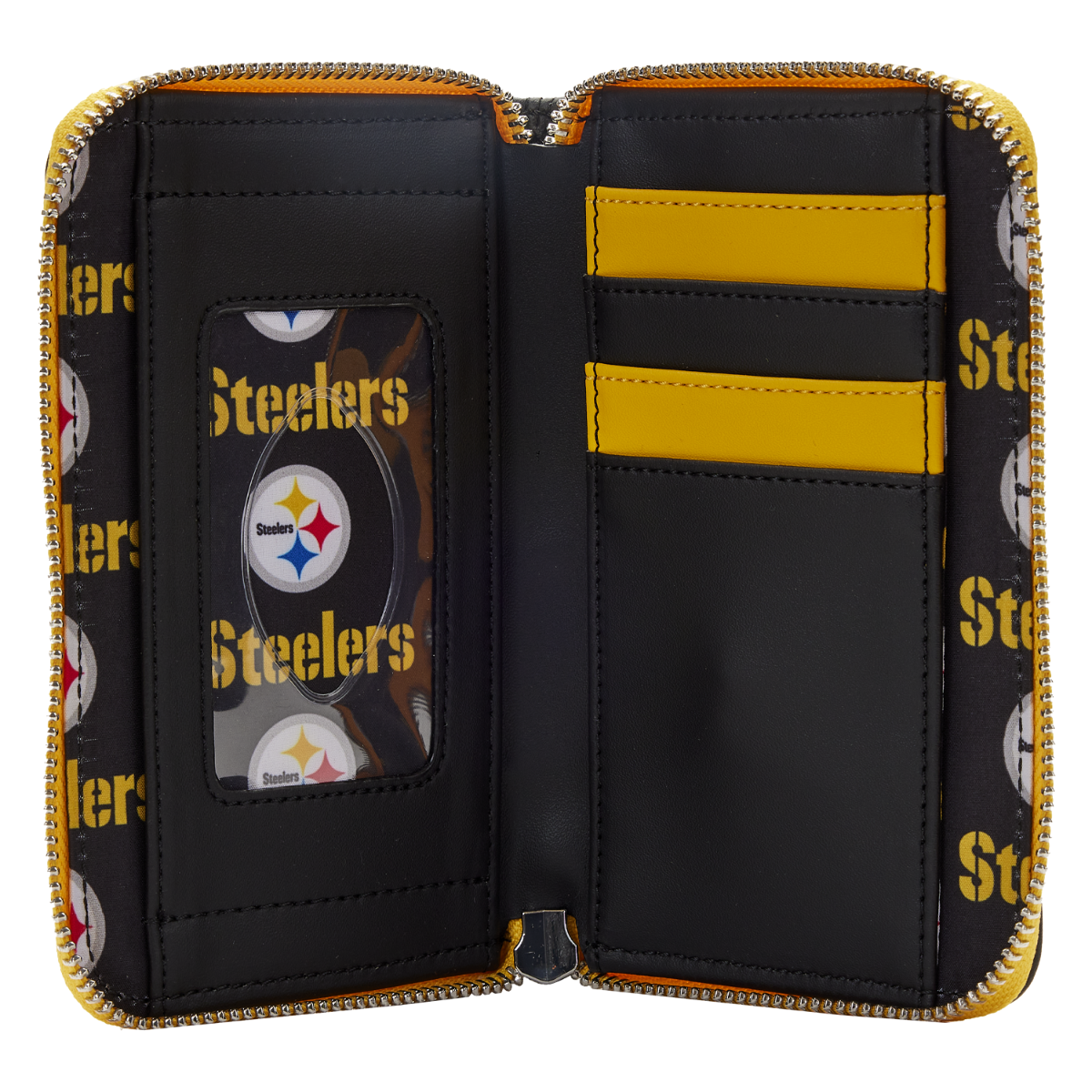 Pittsburgh Steelers Loungefly Patches Zip Around Wallet 3 Pittsburgh Steelers Loungefly Patches Zip Around Wallet