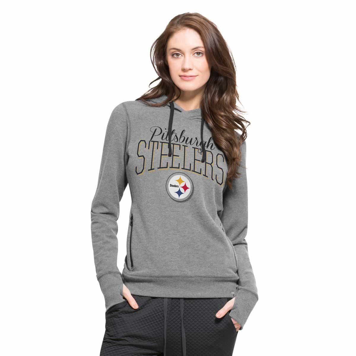 Pittsburgh Steelers '47 Women's Grey Stride Hoodie