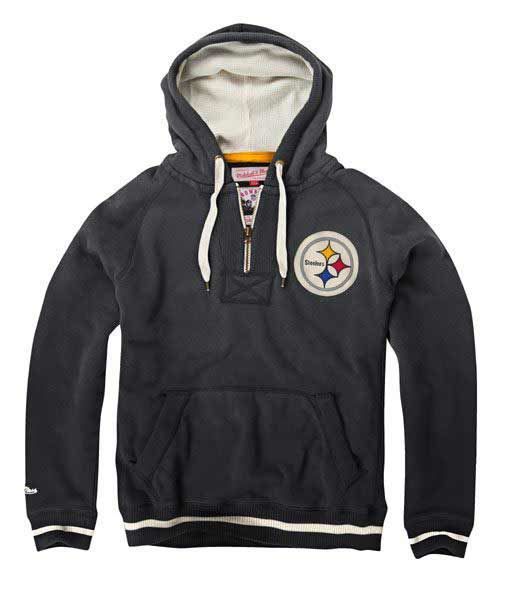 Pittsburgh Steelers Mitchell & Ness Vintage Field Goal 1/4 Zip Hoodie