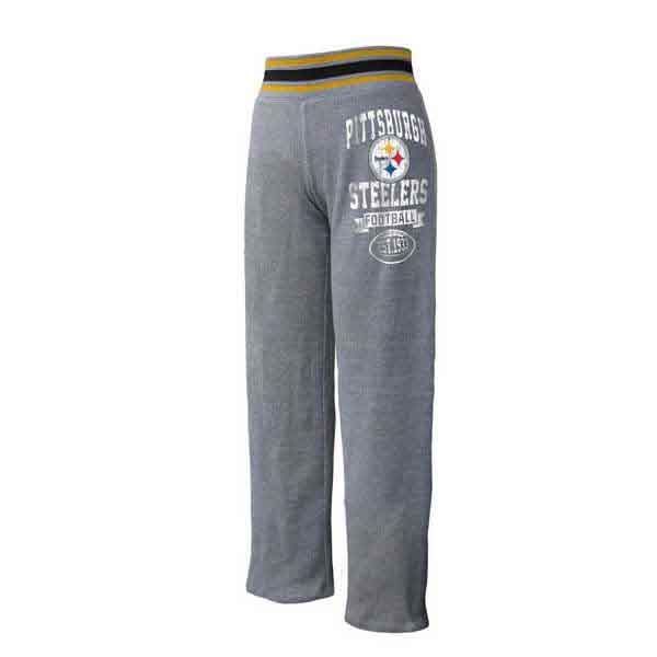 Pittsburgh Steelers Women's Tri Blend Stripe Trim Grey Pant