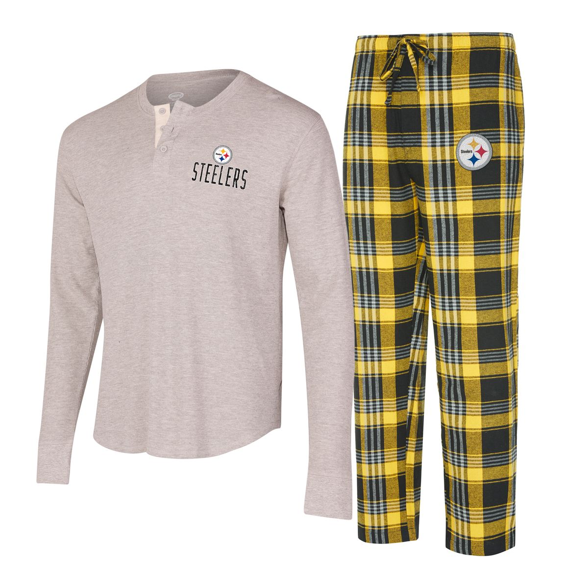 Pittsburgh Steelers Men's Region Henley Long Sleeve Lounge Set