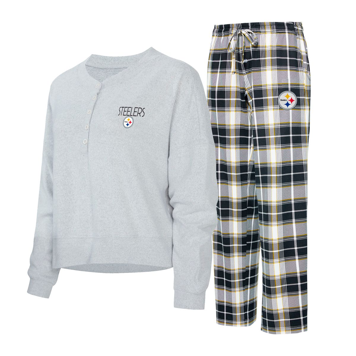 Pittsburgh Steelers Women's Ashford Henley Long Sleeve Lounge Set