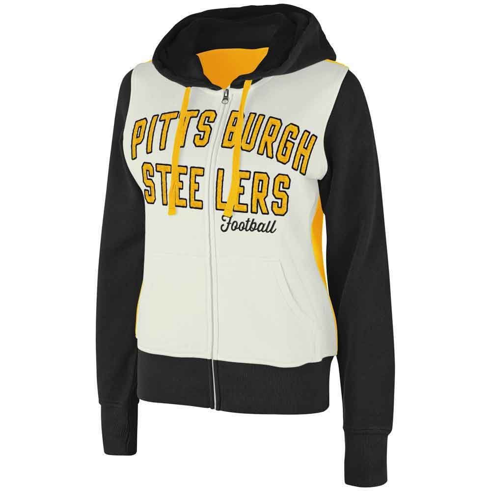 Pittsburgh Steelers Women's Option Full Zip White Hoodie