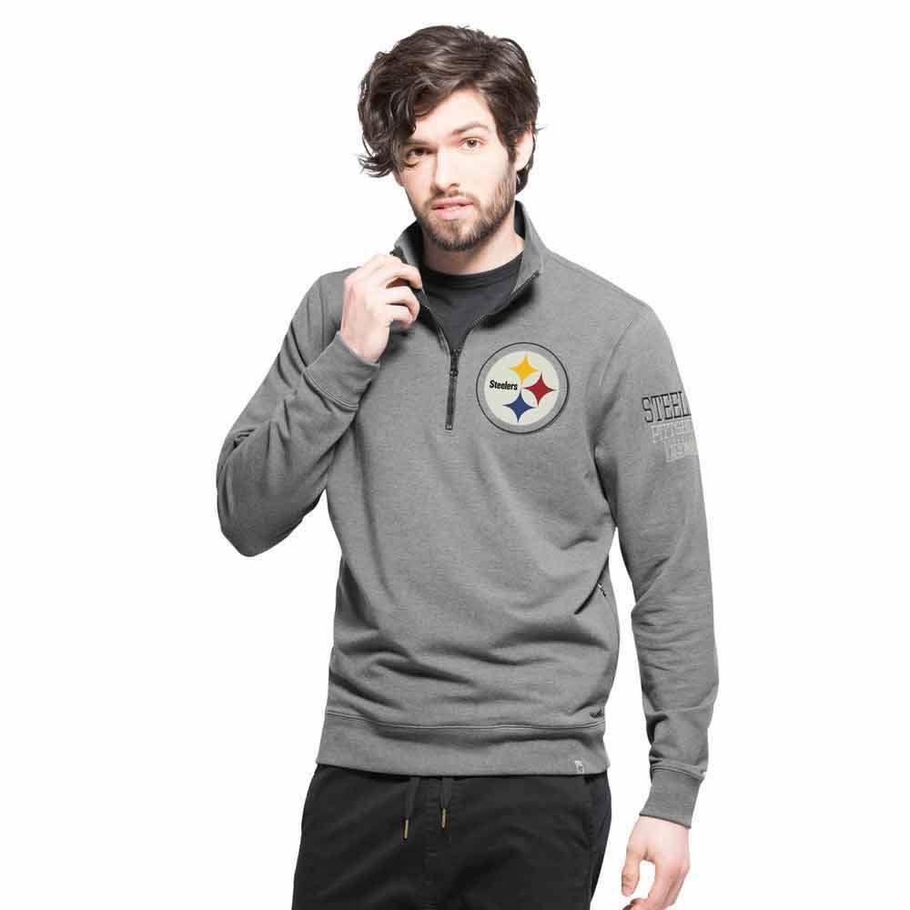Pittsburgh Steelers '47 Peak 1/4 Zip Grey Sweater