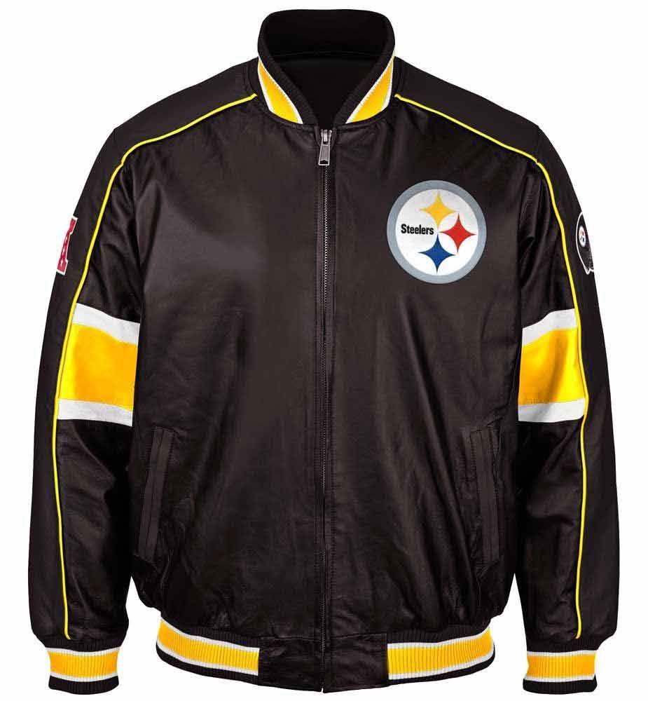 Pittsburgh Steelers Blitz Black Leather Jacket