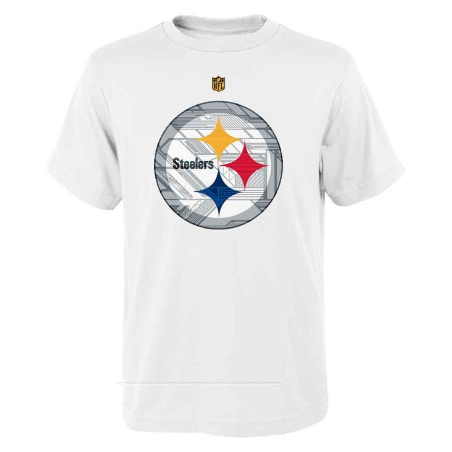 Pittsburgh Steelers Youth Power Grid White T-Shirt