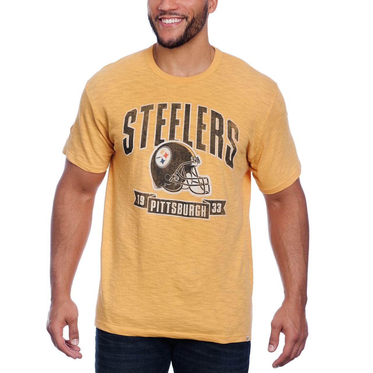 Pittsburgh Steelers '47 Kickoff Short Sleeve T-Shirt - Gold