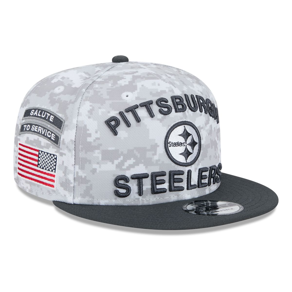 Pittsburgh Steelers New Era 9FIFTY Salute to Service Camo Sideline Hat
