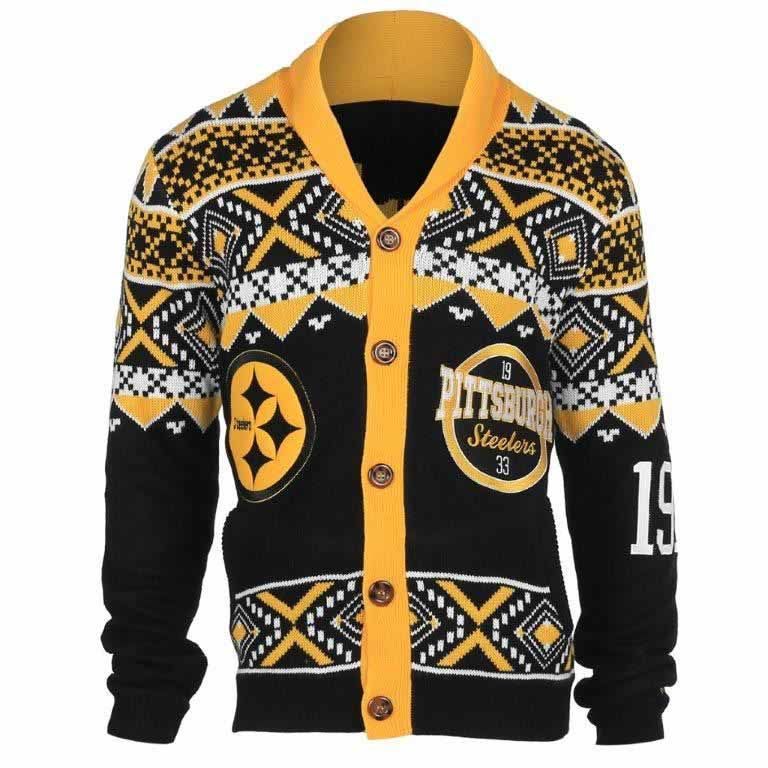 Pittsburgh Steelers Men's Cardigan Ugly Sweater