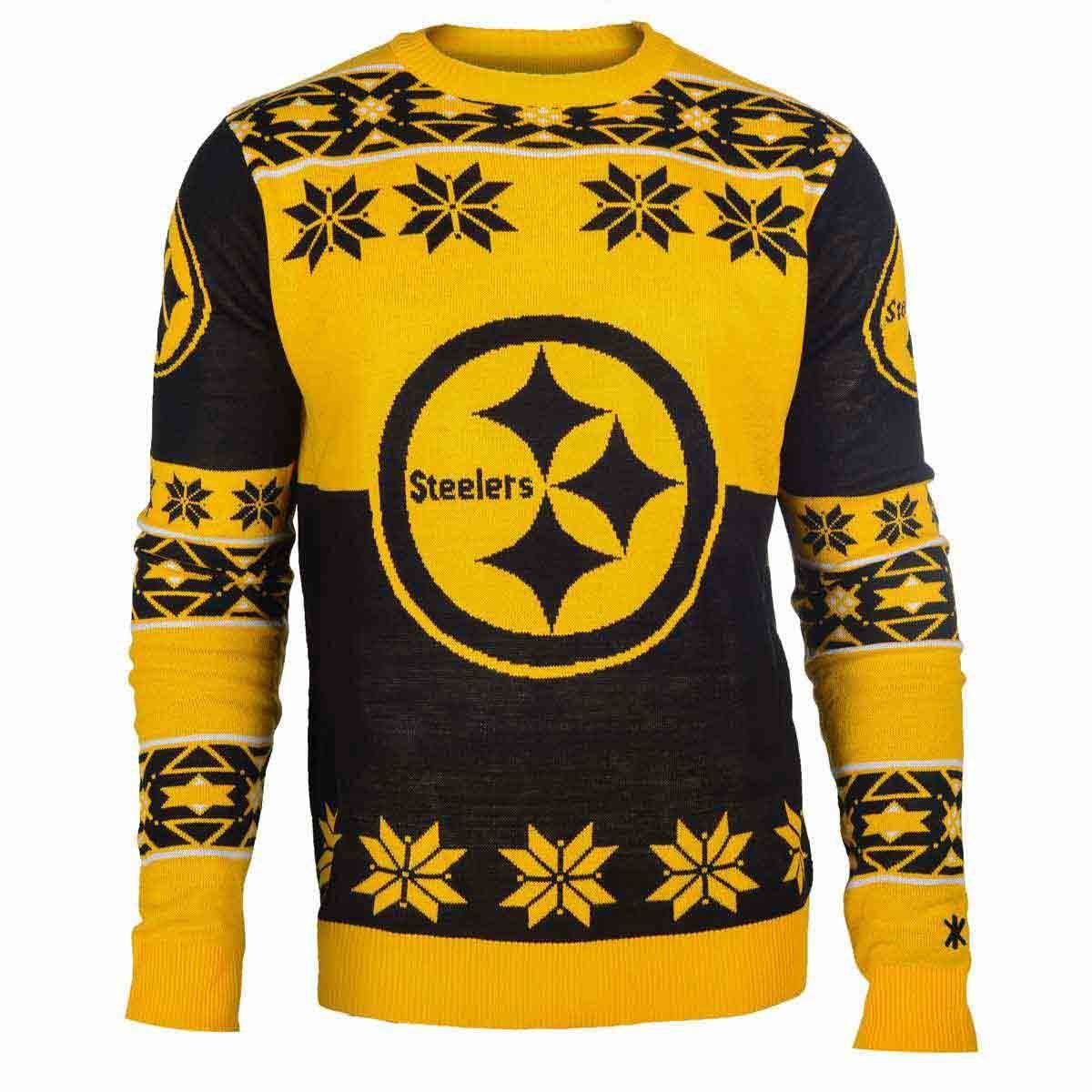 Pittsburgh Steelers Men's Big Logo Crewneck Ugly Sweater