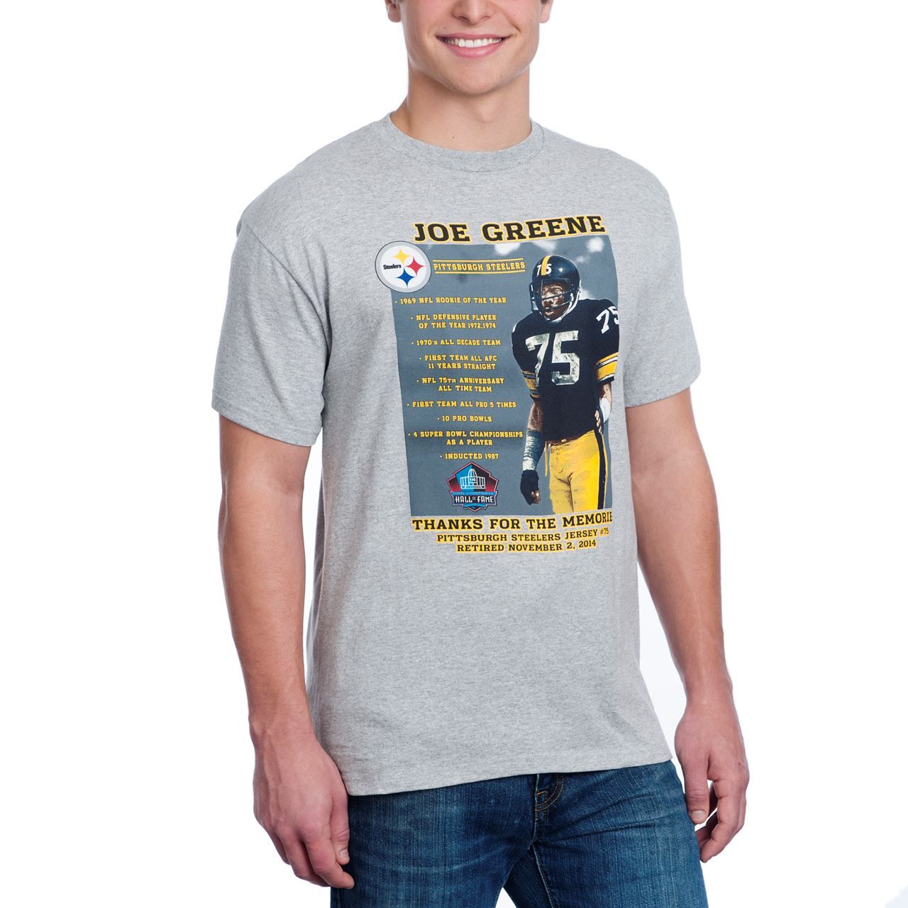 Pittsburgh Steelers Joe Greene Jersey Retirement T-Shirt
