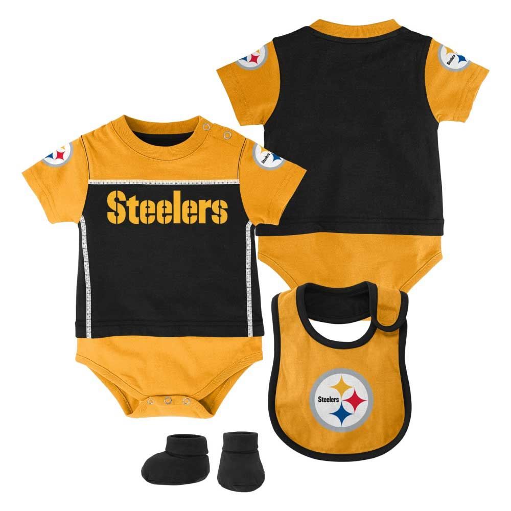 Pittsburgh Steelers Newborn Creeper Bib Bootie Set
