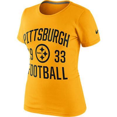 Pittsburgh Steelers Nike Women's Gold Gridiron Tee