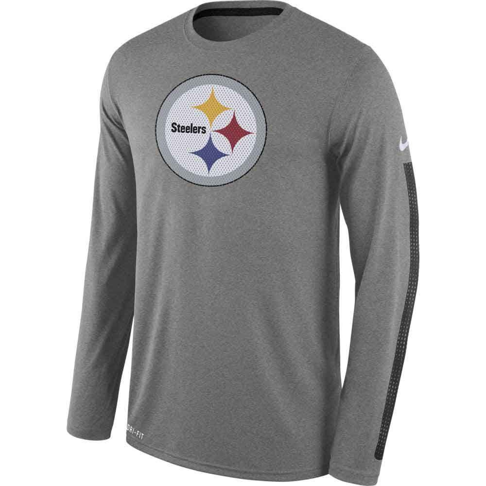 Pittsburgh Steelers Nike Legend Logo Long Sleeve Grey T-Shirt