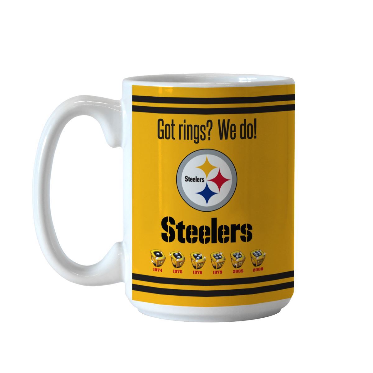 Pittsburgh Steelers 15oz Got Rings Gold Coffee Mug