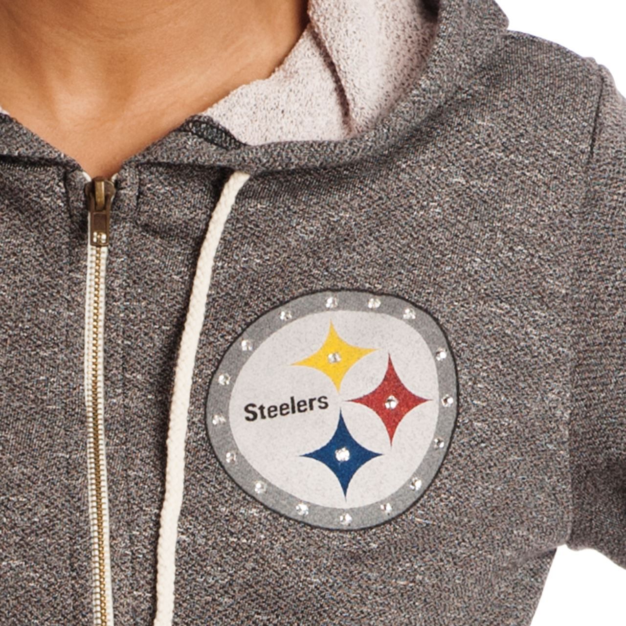 Pittsburgh Steelers Women's Full-Zip Bling Hoodie