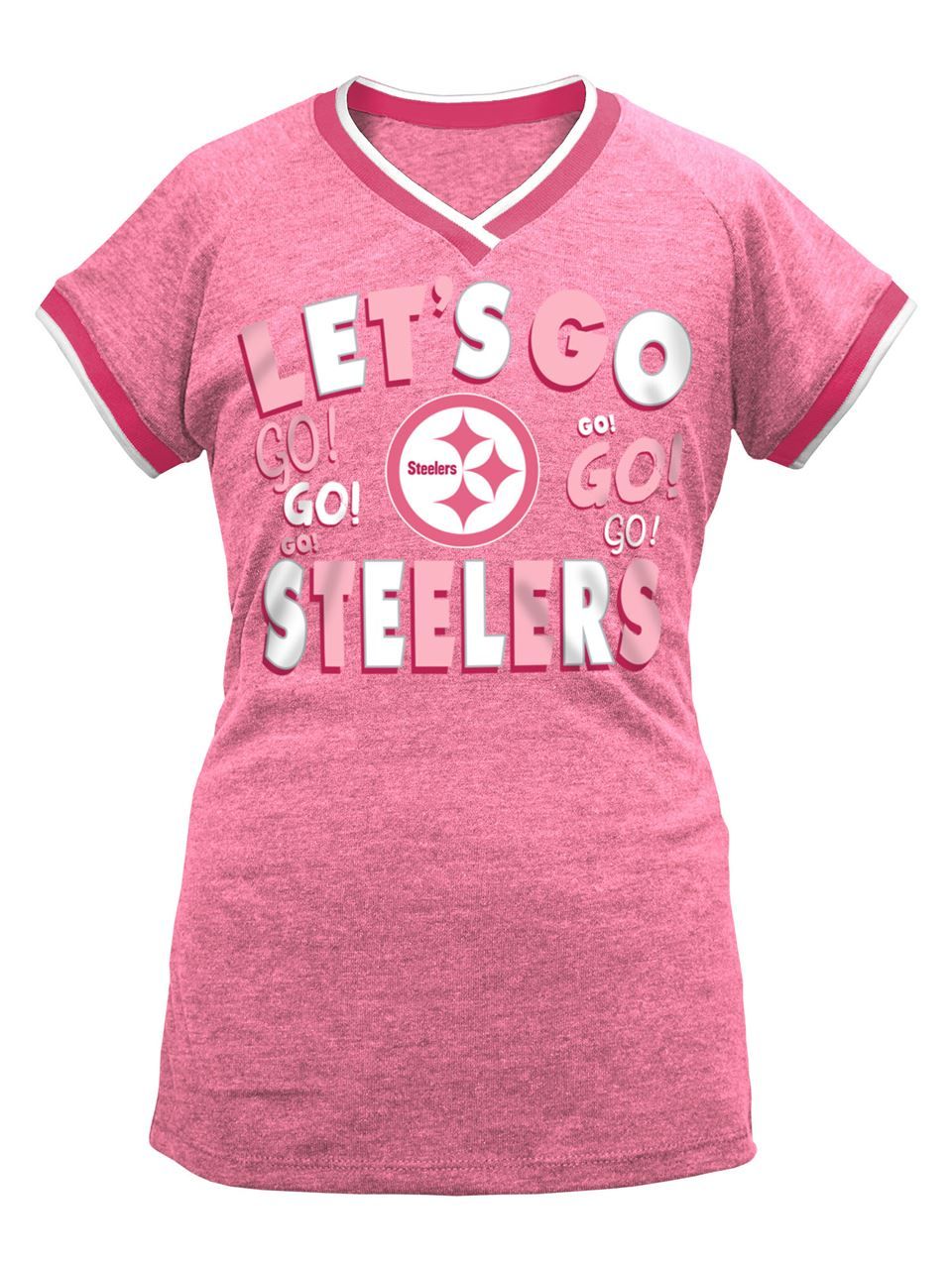 Pittsburgh Steelers Girls Let's Go Short Sleeve T-Shirt