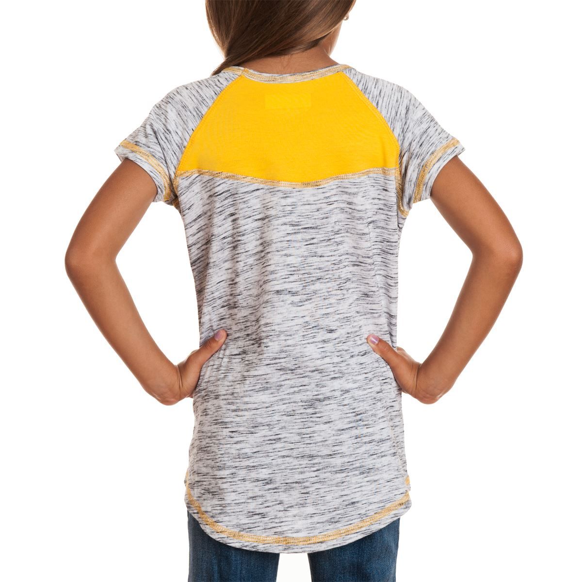 Pittsburgh Steelers Girls Glitter Logo Short Sleeve T-Shirt