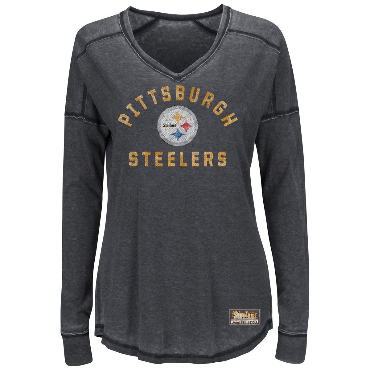 Pittsburgh Steelers Women's Plus Size Victory Play Long Sleeve T-Shirt