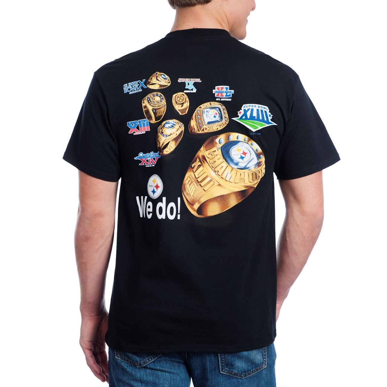 Pittsburgh Steelers Got Six Rings 2-Sided Black T-Shirt