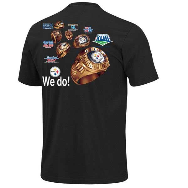 Pittsburgh Steelers Got Six Rings 2-Sided Black T-Shirt