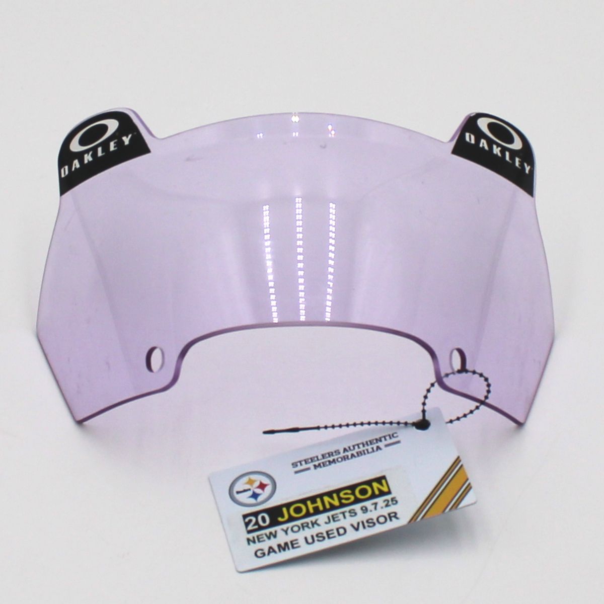 Pittsburgh Steelers #20 Kaleb Johnson Game Used Helmet Visor vs New York Jets 9.7.25