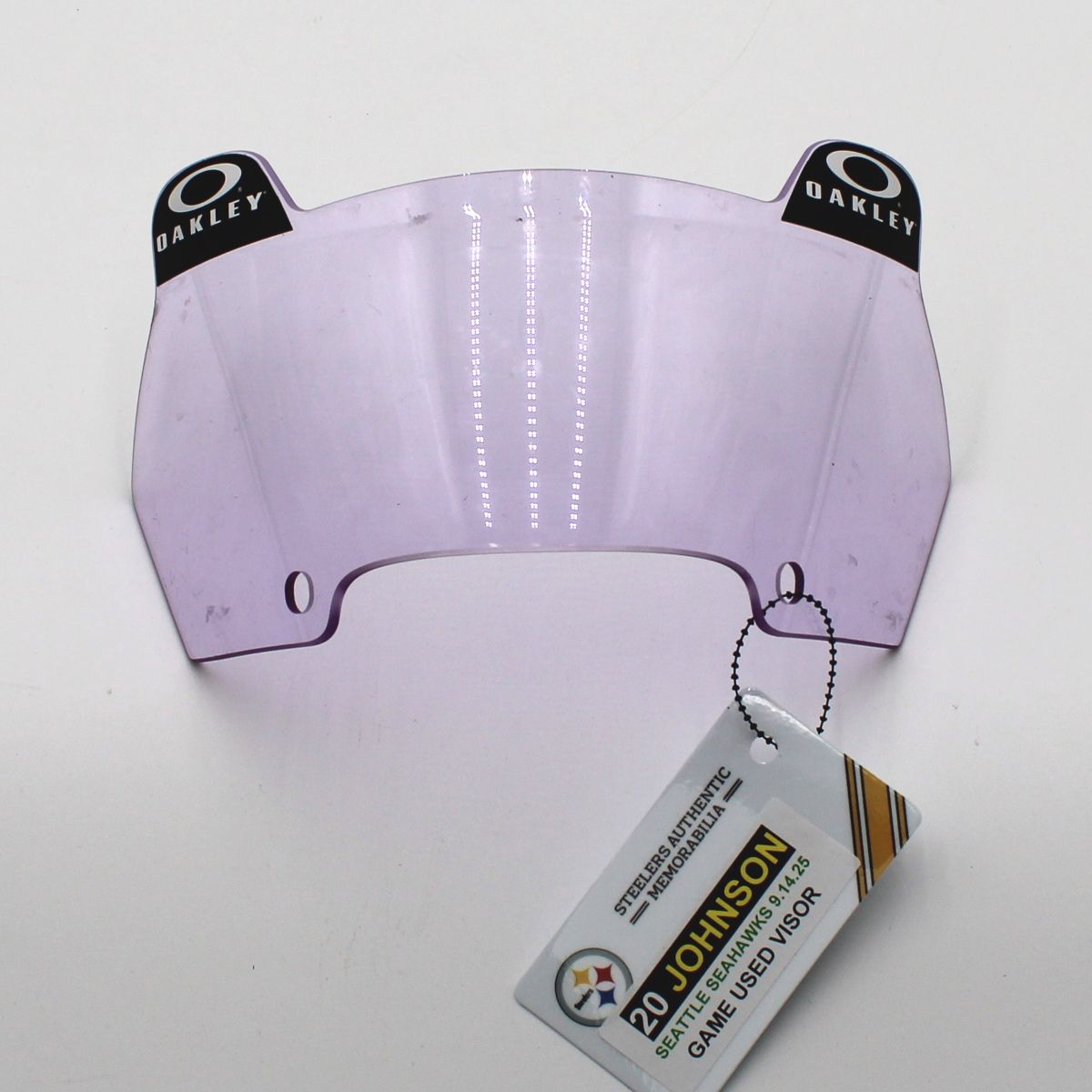 Pittsburgh Steelers #20 Kaleb Johnson Game Used Helmet Visor vs Seattle Seahawks 9.14.25