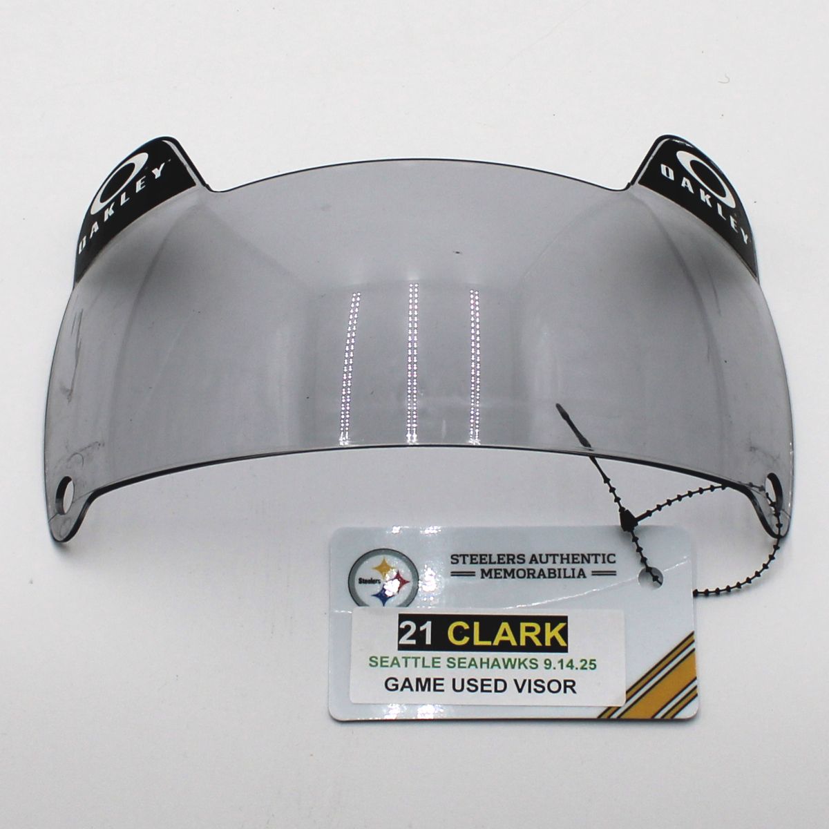 Pittsburgh Steelers #21 Chuck Clark Game Used Helmet Visor vs Seattle Seahawks 9.14.25