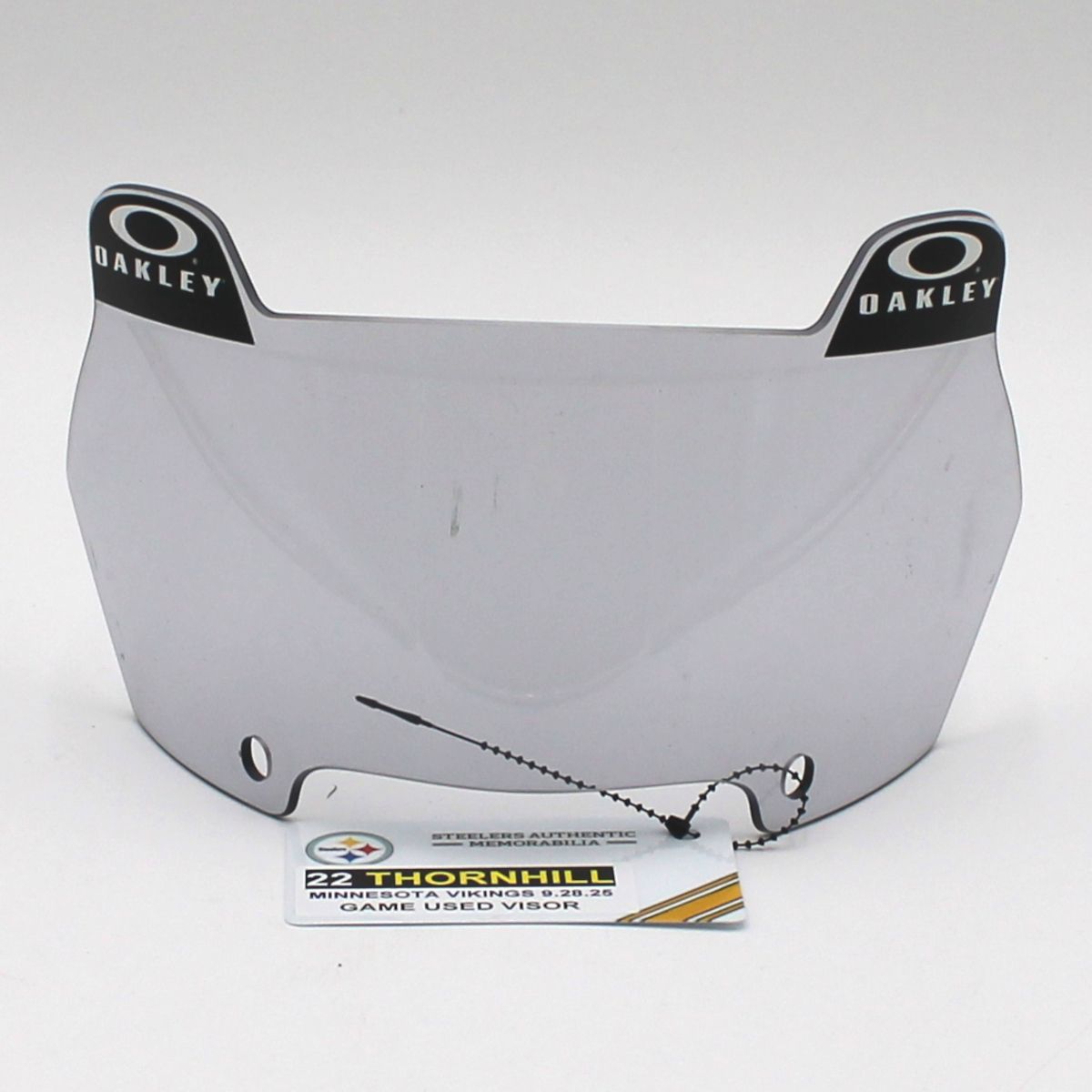 Pittsburgh Steelers #22 Juan Thornhill Game Used Helmet Visor vs Minnesota Vikings 9.28.25