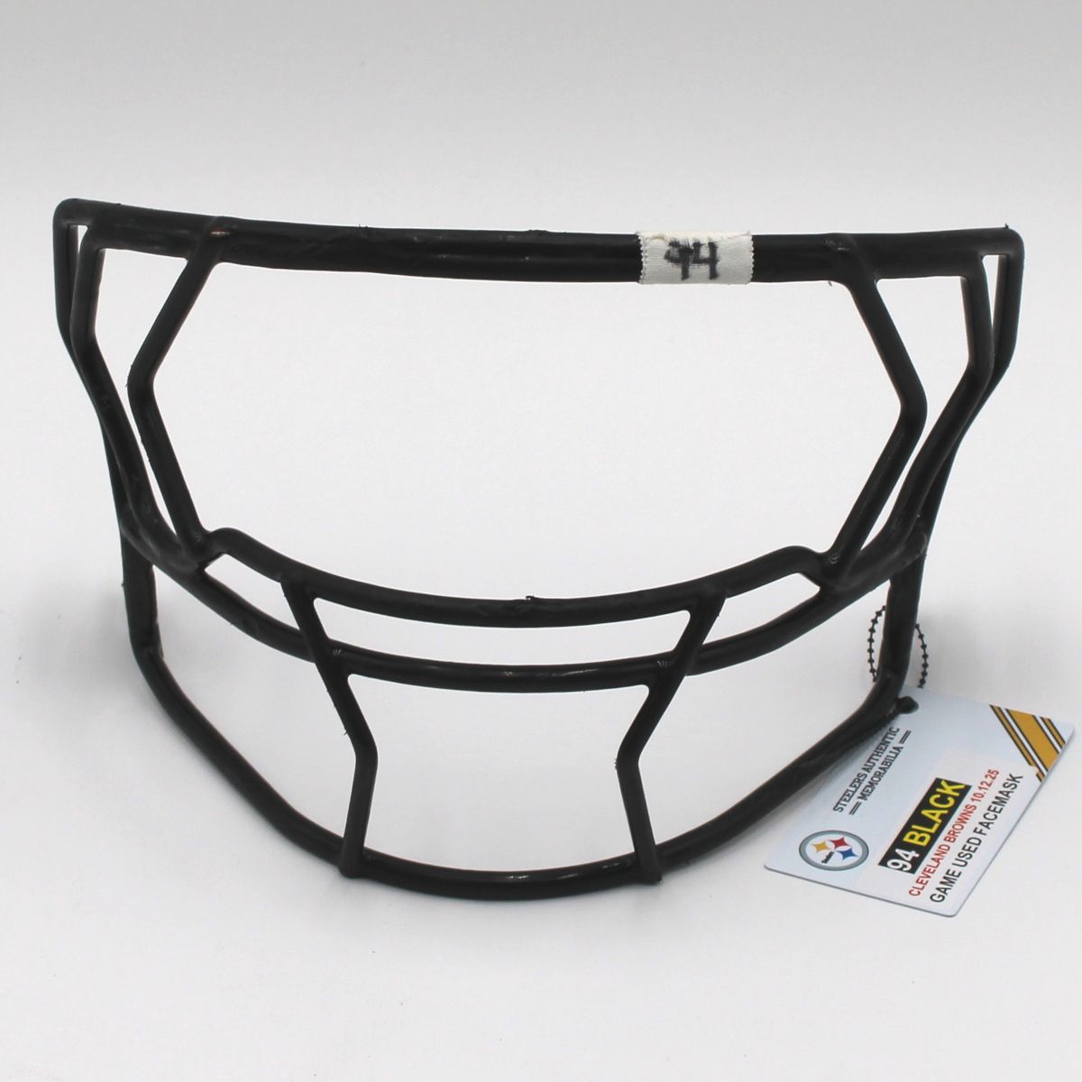 Pittsburgh Steelers #94 Yahya Black Game Used Facemask vs Cleveland Browns 10.12.25