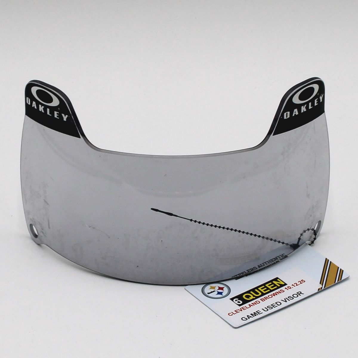 Pittsburgh Steelers #6 Patrick Queen Game Used Helmet Visor vs Cleveland Browns 10.12.25