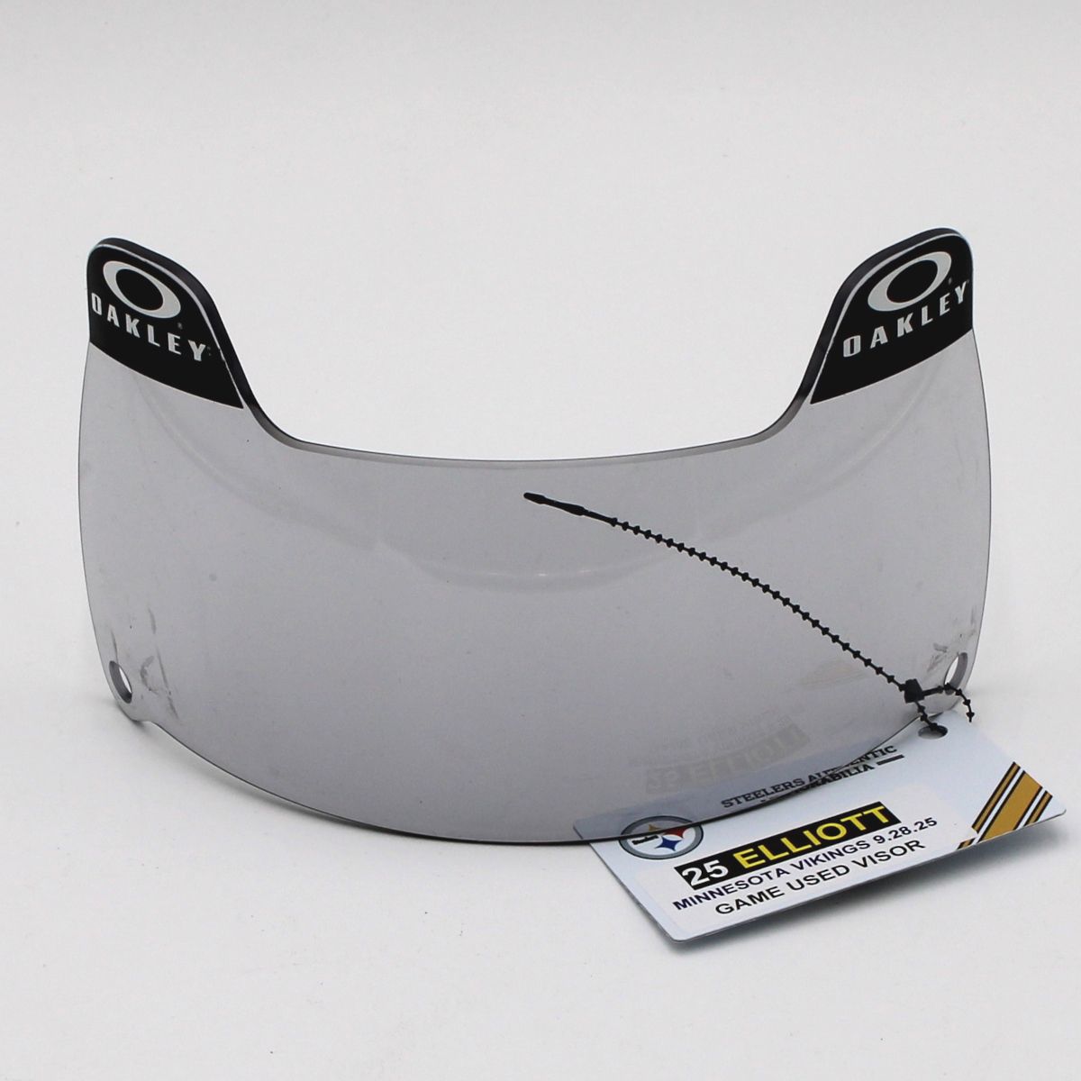 Pittsburgh Steelers #28 DeShon Elliott Game Used Helmet Visor vs Minnesota Vikings 9.28.25