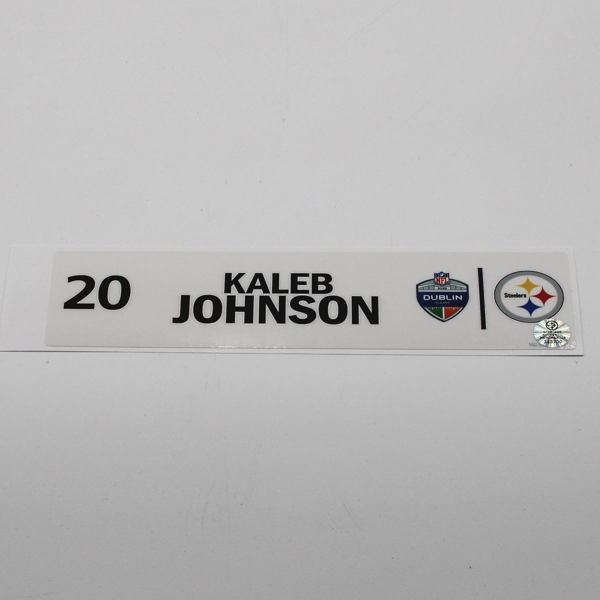 Pittsburgh Steelers #20 Kaleb Johnson Team Issued Locker Room Tag vs Minnesota Vikings 9.28.25