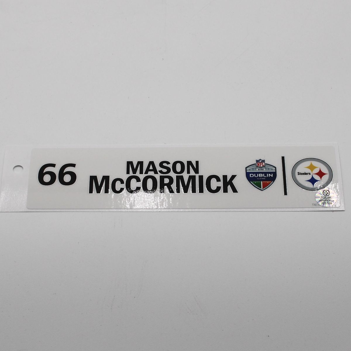 Pittsburgh Steelers #66 Mason McCormick Team Issued Locker Room Tag vs Minnesota Vikings 9.28.25