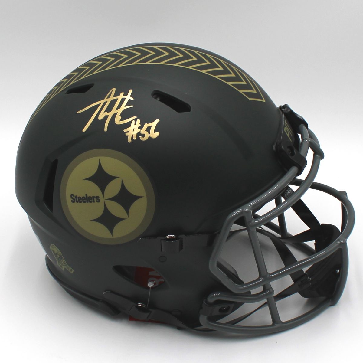 Pittsburgh Steelers #56 Alex Highsmith Autographed Riddell Authentic Salute to Service Full-Size Helmet