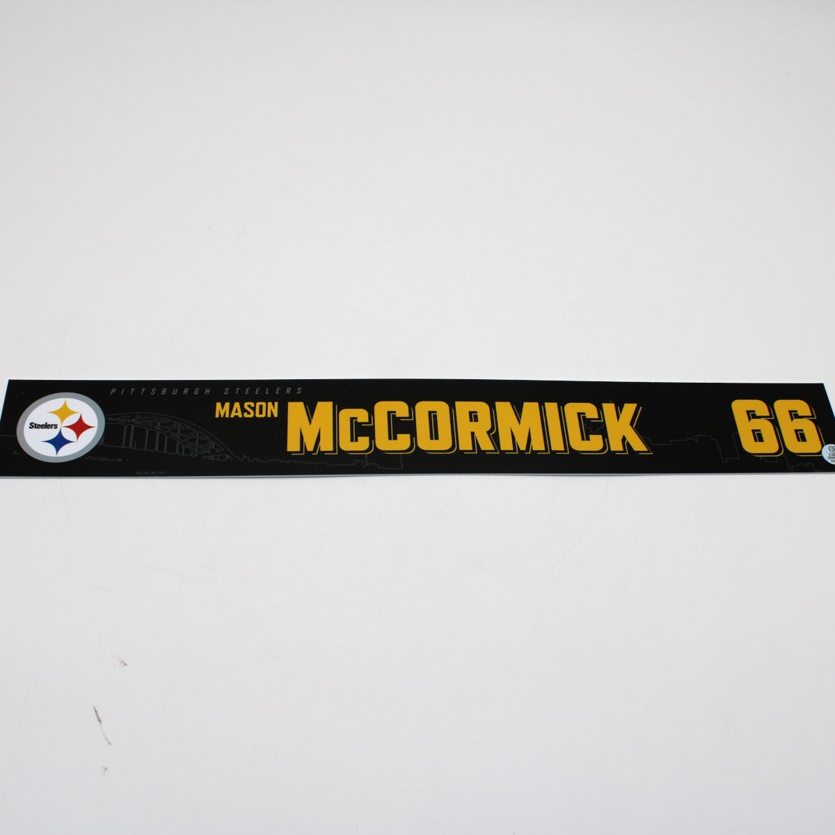 Pittsburgh Steelers #66 Mason McCormick Game Used Locker Room Nameplate vs Green Bay Packers 10.26.25