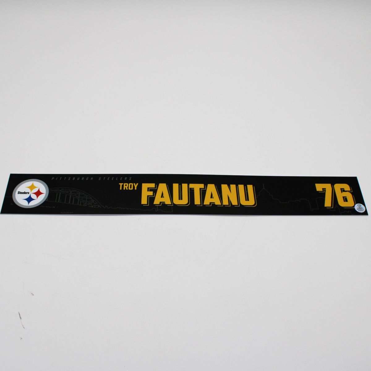Pittsburgh Steelers #76 Troy Fautanu Game Used Locker Room Nameplate vs Green Bay Packers 10.26.25