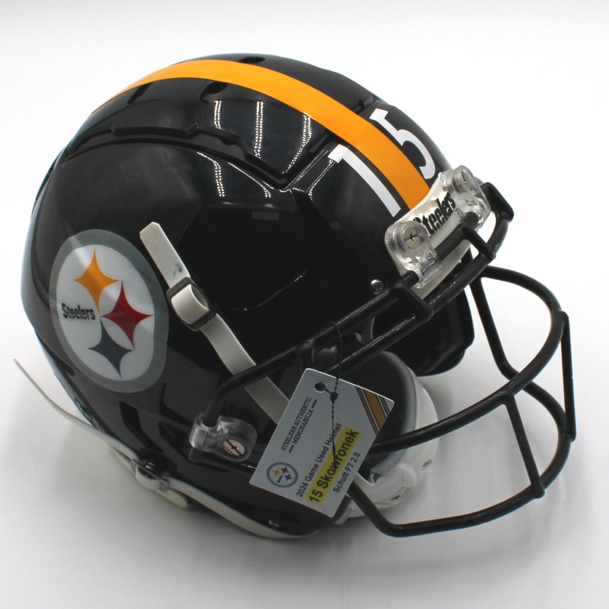 Pittsburgh Steelers #15 Ben Skowronek 2024 Season Used Helmet