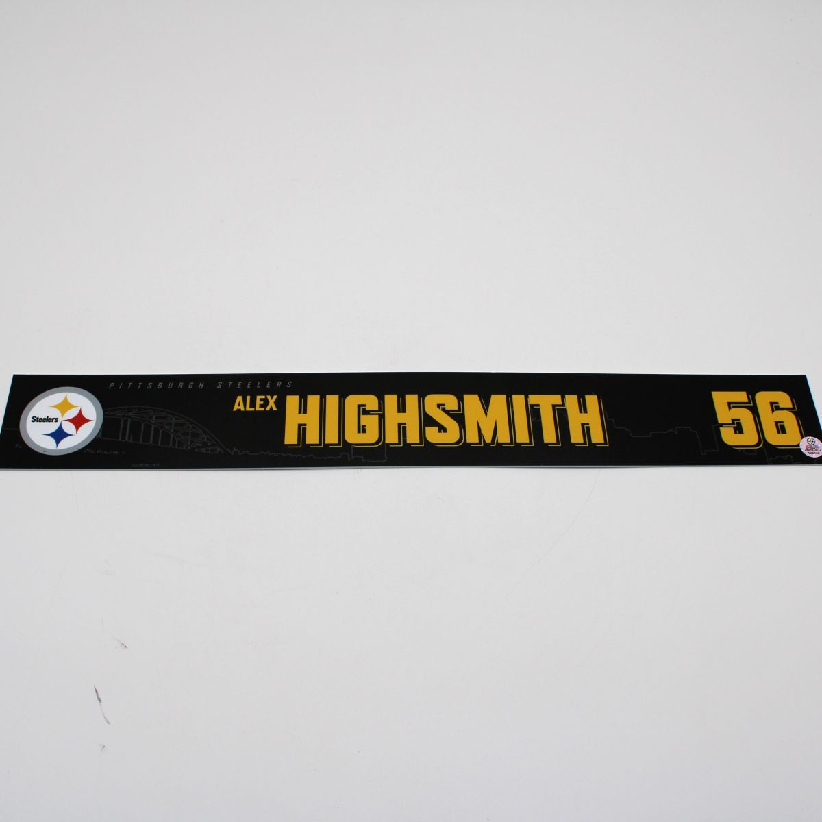 Pittsburgh Steelers #56 Alex Highsmith Game Used Locker Room Nameplate vs Indianapolis Colts 11.2.25