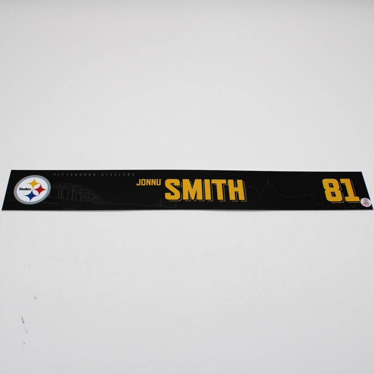 Pittsburgh Steelers #81 Jonnu Smith Game Used Locker Room Nameplate vs Indianapolis Colts 11.2.25