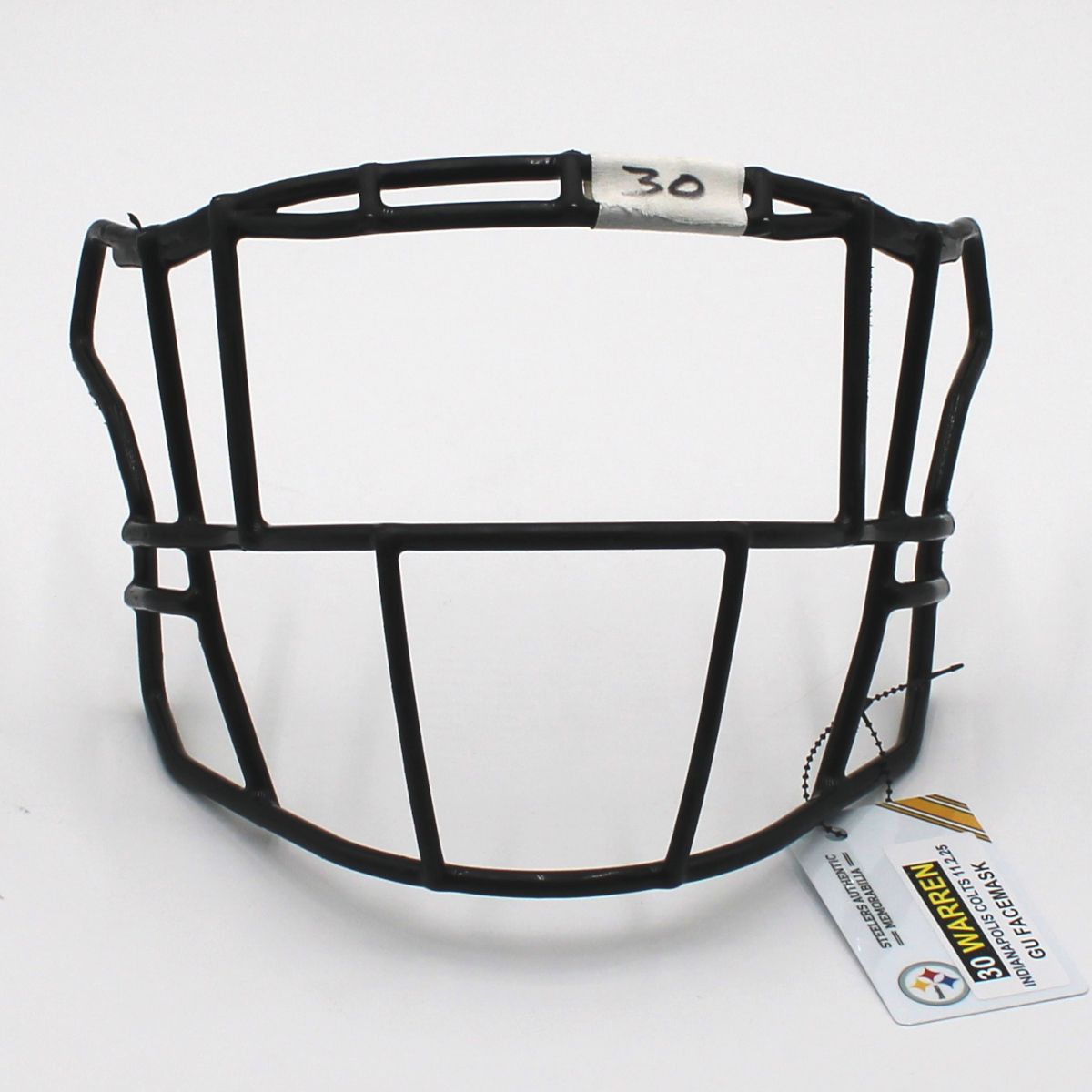 Pittsburgh Steelers #30 Jaylen Warren Game Used Facemask vs Indianapolis Colts 11.2.25