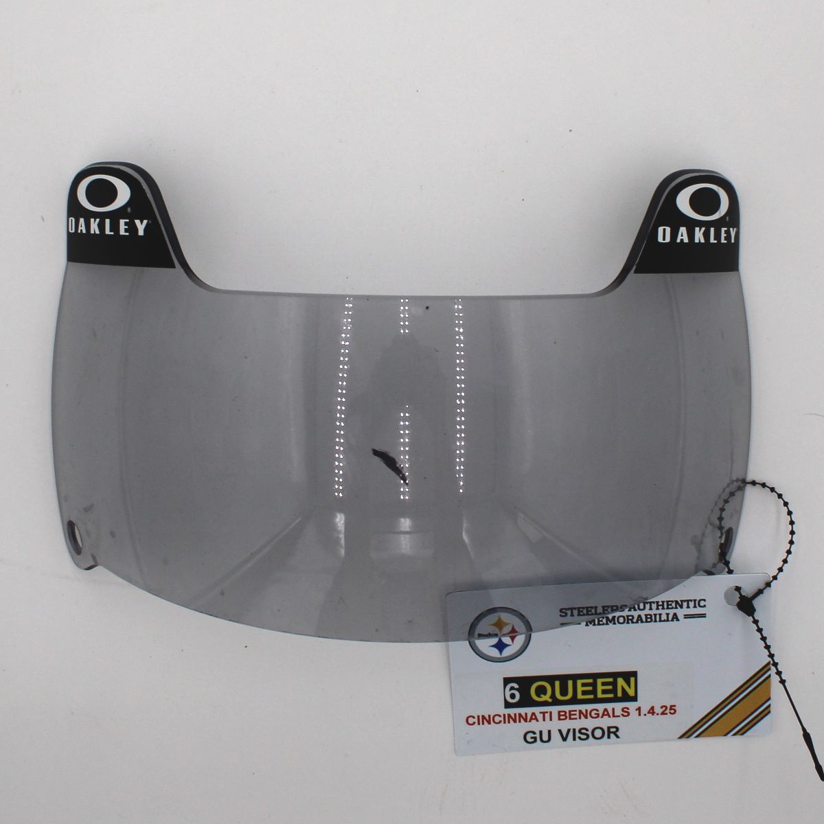 Pittsburgh Steelers #6 Patrick Queen Game Used Helmet Visor vs Cincinnati Bengals 10.16.25