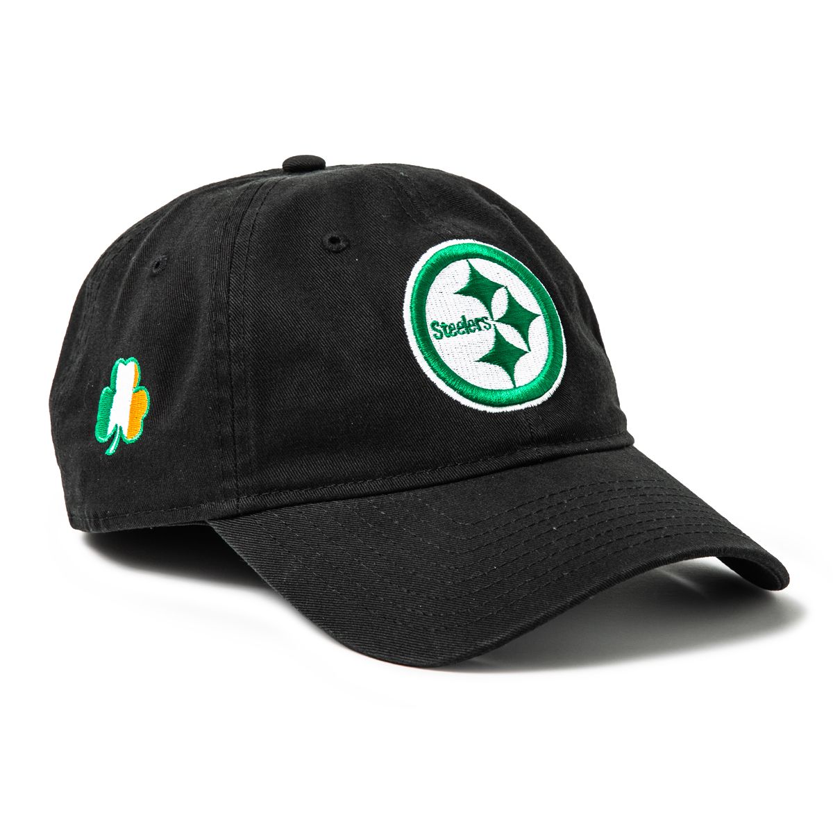 Pittsburgh Steelers New Era 9TWENTY Shamrock Flag Black Hat