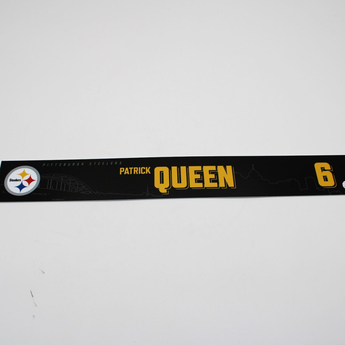 Pittsburgh Steelers #6 Patrick Queen Game Used Locker Room Nameplate vs Cincinnati Bengals 11.16.25