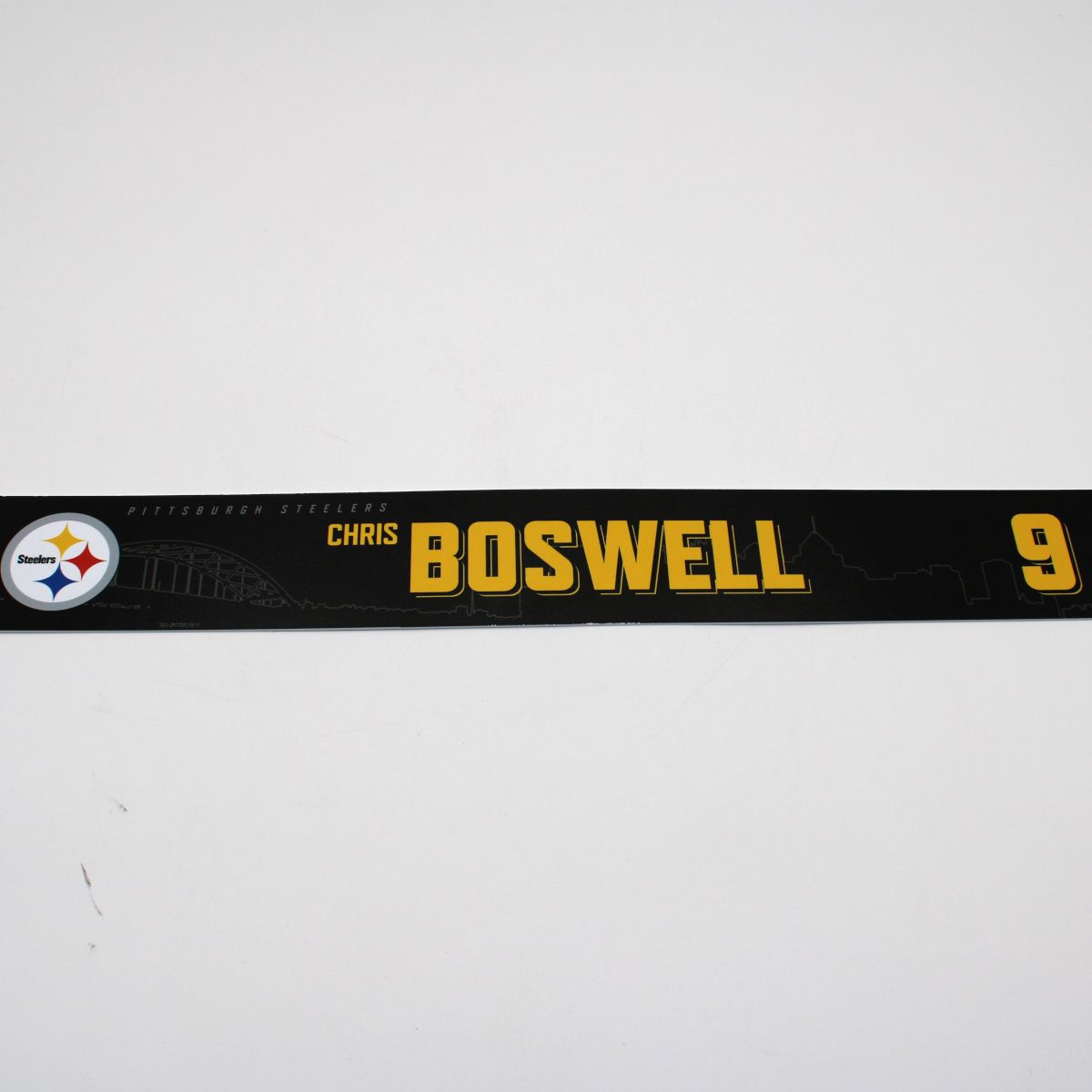 Pittsburgh Steelers #9 Chris Boswell Game Used Locker Room Nameplate vs Cincinnati Bengals 11.16.25